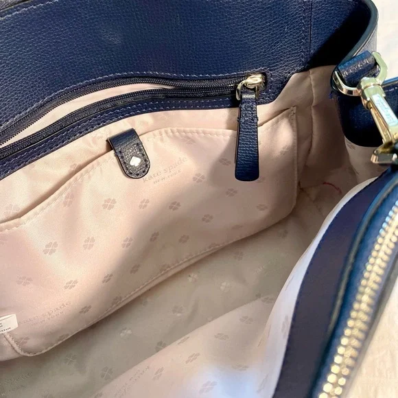 Kate Spade Sydney Small Double-Zip Blazer Blue Satchel Bag - Picture 11 of 16